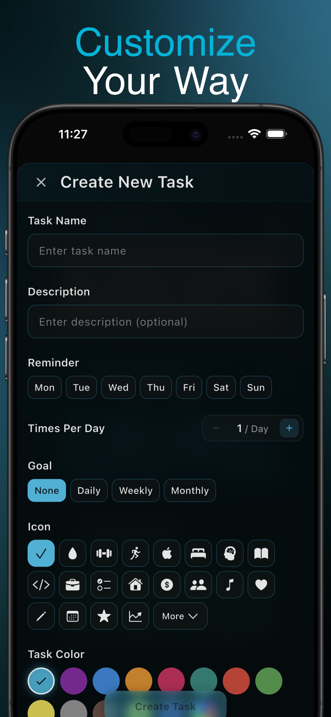 TaskStack App Screenshot - Customize Your Way